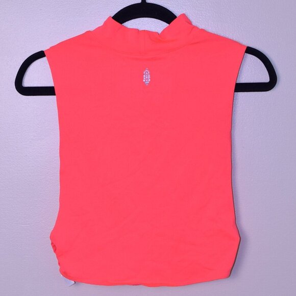 Women's Free People Movement Bright Lights Coral Performance Crop Tank - Size S - Picture 4 of 6